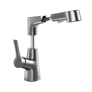 Robinet de lavabo de cuisine rétractable en alliage de zinc au design moderne, à monter sur le plan - Product Image 4