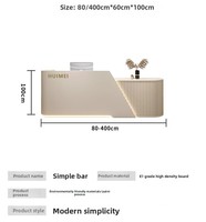 Comptoir de réception moderne 2026 avec logo personnalisé et éclairage LED pour hôpital, hôtel, salon de beauté, supermarché, bar à domicile