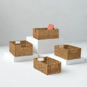 Cesta Rectangular Ecológica Vintage Apilable de Seagrass con Marco de Alambre, Organizador Tejido, Solución de Almacenamiento que Ahorra Espacio, Exportación - Product Image 2