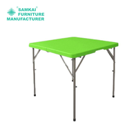 Table pliante en plastique HDPE SK-ZDZ-D004, table carrée d'extérieur pour le camping, le pique-nique et les banquets
