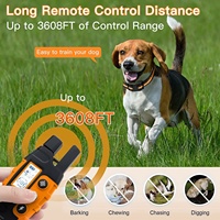 Kerah pelatihan anjing 36008 kaki laris dengan 3 mode latihan jarak jauh getaran bip perangkat pencegah gonggongan anjing untuk kontrol gonggongan