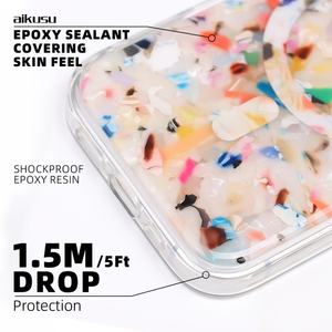 Coque AIKUSU antichoc au design élégant, motif confettis arc-en-ciel, pour iPhone 17 Air, 17 Pro, 17 Pro Max - Product Image 3