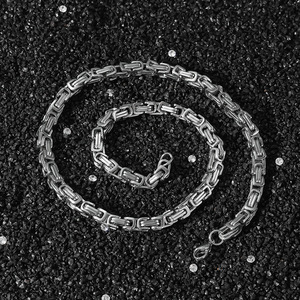 Collar de Cadena Geométrica de Acero Inoxidable Simple y Personalizado, Estilo Hiphop Punk Unisex, Venta al por Mayor de Joyería de Moda - Product Image 2