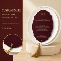 Carte de menu de mariage découpée sur mesure, forme festonnée, fabricant OEM ODM pour menus de restaurant