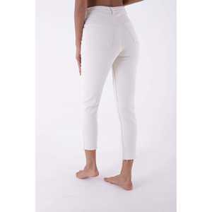 Jeans droits blancs Xlove avec fente avant, pantalon en denim pour femmes - Product Image 2