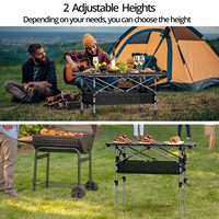 Table de camping pliable portable d'extérieur, table de camping pliable pour jardin, pêche, randonnée