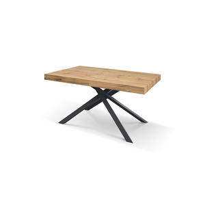 Table à manger extensible gris ciment 160x90, base en MDF, plateau en mélamine, usage intérieur - Product Image 2