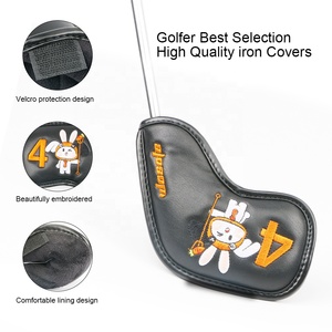 Vente en gros OEM ODM <span class=keywords><strong>Logo</strong></span> personnalisé Expédition rapide Prix d'usine Figure de lapin Motif PU Cuir Broderie <span class=keywords><strong>Golf</strong></span> Couvre-chef en cuir - Product Image 2
