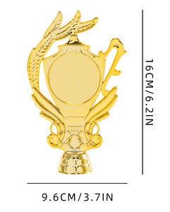 Componentes y Piezas de Trofeos de Plástico con Temática Deportiva, Anillo Dorado, Recuerdos para Torneos HP27 - Product Image 5