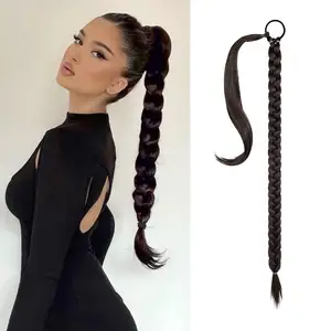 Bán buôn New siêu dài 32 inch bọc xung quanh hộp bện clip trong ponytail Ombre tổng hợp phần mở rộng tóc Jumbo bện đuôi ngựa