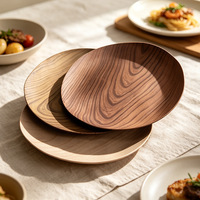 Ensemble de vaisselle pour bébé en plastique PP incassable, motif grain de bois japonais, réutilisable, qualité alimentaire, sans BPA, pour café et plateau à fruits - Vente en gros