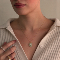 Collier pendentif ovale en résine verte, plaqué or 18 carats, en acier inoxydable, étanche, pour femmes, bijoux de fête, J&D Jewelry