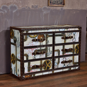 Meuble de rangement de luxe classique à 6 tiroirs, avec motifs peints à la main, pour salon, en promotion depuis l'usine de Foshan - Product Image 1