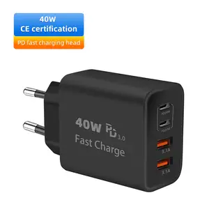 Geschikt Voor Apple, Samsung, Huawei Oplaadkop 40W Europese Standaard 2c + 2a Snel Opladen Apple Charger Ce Certificering