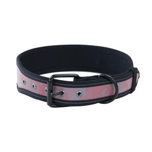 Collier réfléchissant pour animaux de compagnie, confortable, rembourré en néoprène, 2 pouces de large, pour chiens de taille moyenne et grande, Pitbull, Labrador, Rottweiler - Product Image 2