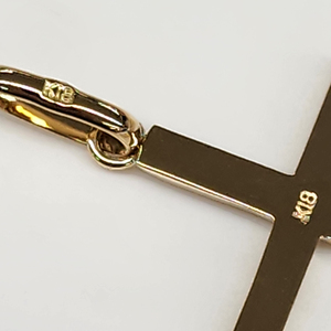 สร้อยคอไม้กางเขนสีทอง18K สไตล์ญี่ปุ่นสำหรับทุกเพศ - Product Image 2