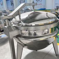Marmite de Cuisson Industrielle et Commerciale à Double Enveloppe en Acier Inoxydable de Qualité Supérieure avec Couvercle, Cuiseur Vapeur Haute Pression