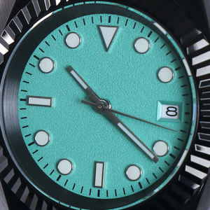 Reloj MINUTETIME con Logotipo Personalizado NH35, Reloj de Lujo con Esfera Azul Hielo NH35, Movimiento Automático, Resistente al Agua, Acero, 36 mm/39 mm, Correa Negra - Product Image 4