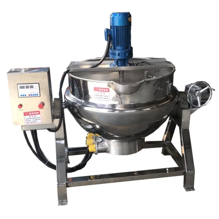 Hervidor de agua con camisa de vapor eléctrico de cocción doble con agitador/mezclador