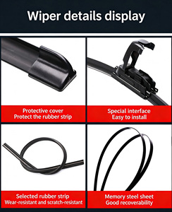 Limpiaparabrisas de <span class=keywords><strong>Coche</strong></span> Suave Multifuncional sin Marco Tipo U para Toyota, Venta al por Mayor de Fábrica, para Todas las Estaciones - Product Image 2