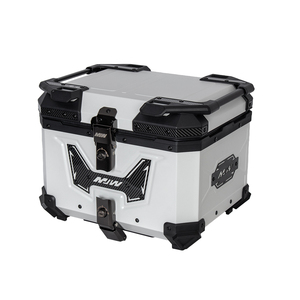 Caja de Almacenamiento Trasera para Motocicleta de Gran Capacidad de 45L, Fabricada en Aleación de Aluminio Blanco - Product Image 3