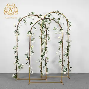 Gold Metal Wedding Arch Frame Marriage Backdrop Arch Stand Plating Gold Arch Door For Wedding Background Decoration
