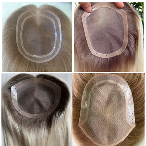 2026 Nuovo Topper per Capelli Umani <span class=keywords><strong>con</strong></span> Perline in Fine Mono Toupee per Donne, Base Mono in Capelli Vergini, Onda Naturale, Ricci, Copertura per Perdita di Capelli - Product Image 2