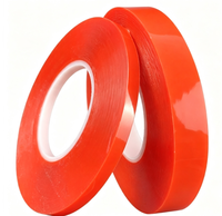 Ruban adhésif double face en PET acrylique rouge de 0,2 mm, ultra-fin, haute adhérence, sans résidus, résistant à la chaleur, pour l'intérieur de la voiture et la fixation des garnitures en plastique