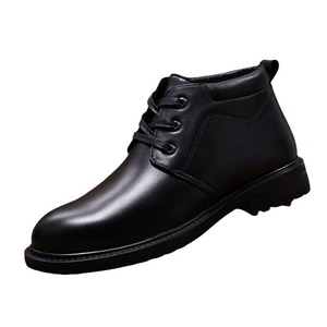 Men Winter Ankle Boots Genuine Leather Round Toe Fur Lining Rubber Sole Warm Comfortable Snow Boots - Product Image 4
