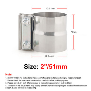 Abrazaderas de Manguera Universales para Tubo de Escape Turbo, de Acero Inoxidable 304, Diámetro Variable, Modificaciones para Automóviles, 2/2.25/3 Pulgadas - Product Image 4