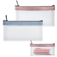 Pochette à crayons transparente inspirée d'Instagram, simple, pour l'école, étui à stylos, organiseur de papeterie en plastique durable