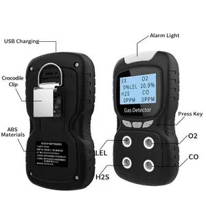 Xách Tay CO H2S O2 Ex(LEL) 4 Khí Monitor Đa 4 Gas Detector Và Analyzer Với Chống Cháy Nổ | Tiếng Nói Của Con Người | Khí Clip