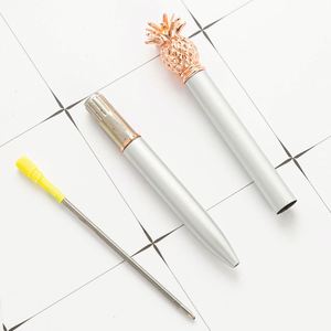 Kawaii Metal Pineapple Shaped Gel 1.0Mm Ball <b>Pen</b> Office Stationery Supplies Black Ink - Rose <b>Gold</b> - Product Image 4