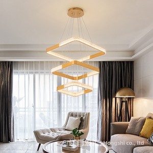Lustre carré LED en acrylique de luxe nordique, température de couleur multiple, pour salon et salle à manger, <span class=keywords><strong>suspension</strong></span> dimmable - Product Image 1