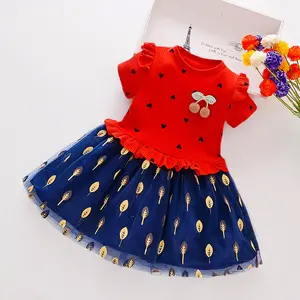 Vêtements d'été pour bébés filles, robes en Patchwork, jupe Design pour petites filles, princesse duveteuse