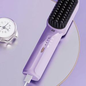 Lisseur de cheveux sans fil anti-brûlure à chargement Type-C 2025, brosse lissante portable sans fil avec ions négatifs - Product Image 5