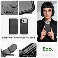 Étui portefeuille magnétique détachable WINTOP en PU bio-sourcé écologique pour iPhone 15/14/13/12/11 avec porte-cartes