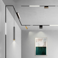 Système de projecteur linéaire magnétique à intensité variable pour bureau et maison, en aluminium, pour intérieur, rail magnétique incurvé circulaire rond