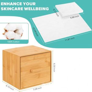 Boîte en bois, porte-serviettes en bambou avec tiroir pour la maison ou le bureau - Product Image 2