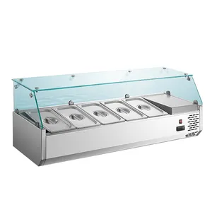 Buona vendita Gn1/4 1.2M Vitrinne Sur Table Commercial frigorifero Display insalatiera
