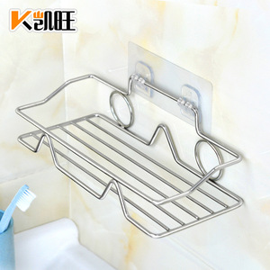 Stainless Steel Square Single Layer Wall Mounted Storage Rack Punch Free Kitchen Bathroom Organizer Shelf - Product Image 3