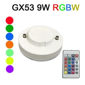 RGB gx53 led lamba 12v gömme dolap ampul 4W 9W spot lamba uzaktan kumanda RGB kısılabilir GX53 led tavan lambası uydurma