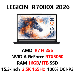โน้ตบุ๊กเกมมิ่ง Legion R7000X รุ่นปี 2026 ใหม่ หน้าจอ 15.3 นิ้ว ความละเอียด 2.5K 165Hz OLED RGB รองรับเกม 3A และอีสปอร์ต คุณภาพสูง พร้อม RAM 16GB ฮาร์ดดิสก์ 1TB และการ์ดจอ RTX5060 - Product Image 3