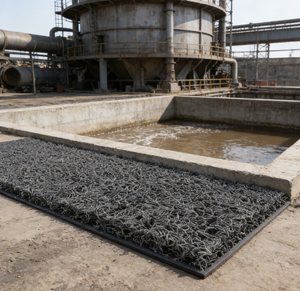 Tapis de confinement des éclaboussures en EPDM/PVC avec dureté de 65 ShoreA, service de découpe pour les zones périphériques, épaississeurs, réservoirs de boue - Product Image 1