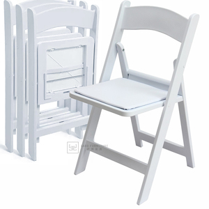 Sedie da Giardino in Plastica <span class=keywords><strong>Wimbledon</strong></span> Bianche Imbottite Pieghevoli per Noleggio Eventi Matrimoni - Product Image 1