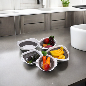 ตะกร้าซิลิโคนอเนกประสงค์สำหรับใส่ของแบบพับเก็บได้ปรับได้, ตะกร้าพลาสติกใส่ของในห้องครัว - Product Image 6