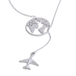 JINYOU 2214特徴的なステンレススチール防水ジュエリーアクセサリー到着ユニークなクリエイティブマップ平面ペンダントネックレス - Product Image 5