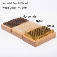 11.7x7.0x2cm Ski Snowboard Brass Nylon Waxing Brush