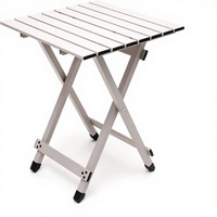 Table de camping pliable légère en aluminium portable 18,5x18,5x24,5 pouces, mobilier d'extérieur pour pique-nique, plage, randonnée
