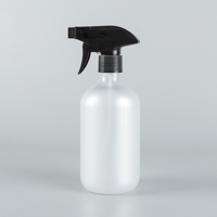 Bouteille PET à presser colorée de 300ML, 400ML, 500ML, la plus vendue, avec pompe pulvérisatrice carrée à déclenchement rapide, modèle Boston à épaule ronde